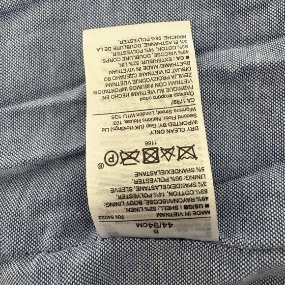 Banana Republic blazer blue grey plaid size 8 suit jacket single button - Picture 5 of 10